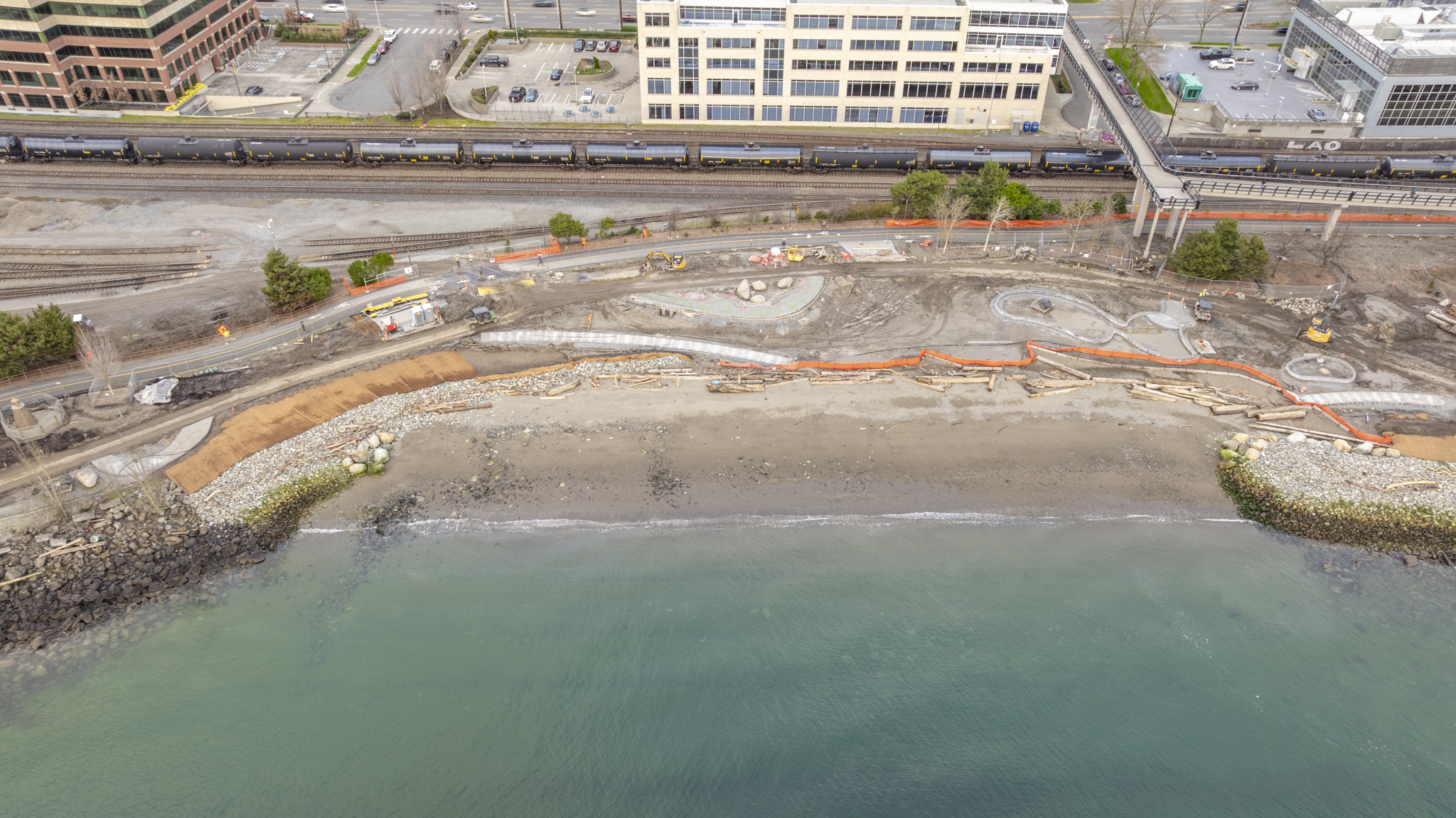 Construction view of Myrtle Edwards Park